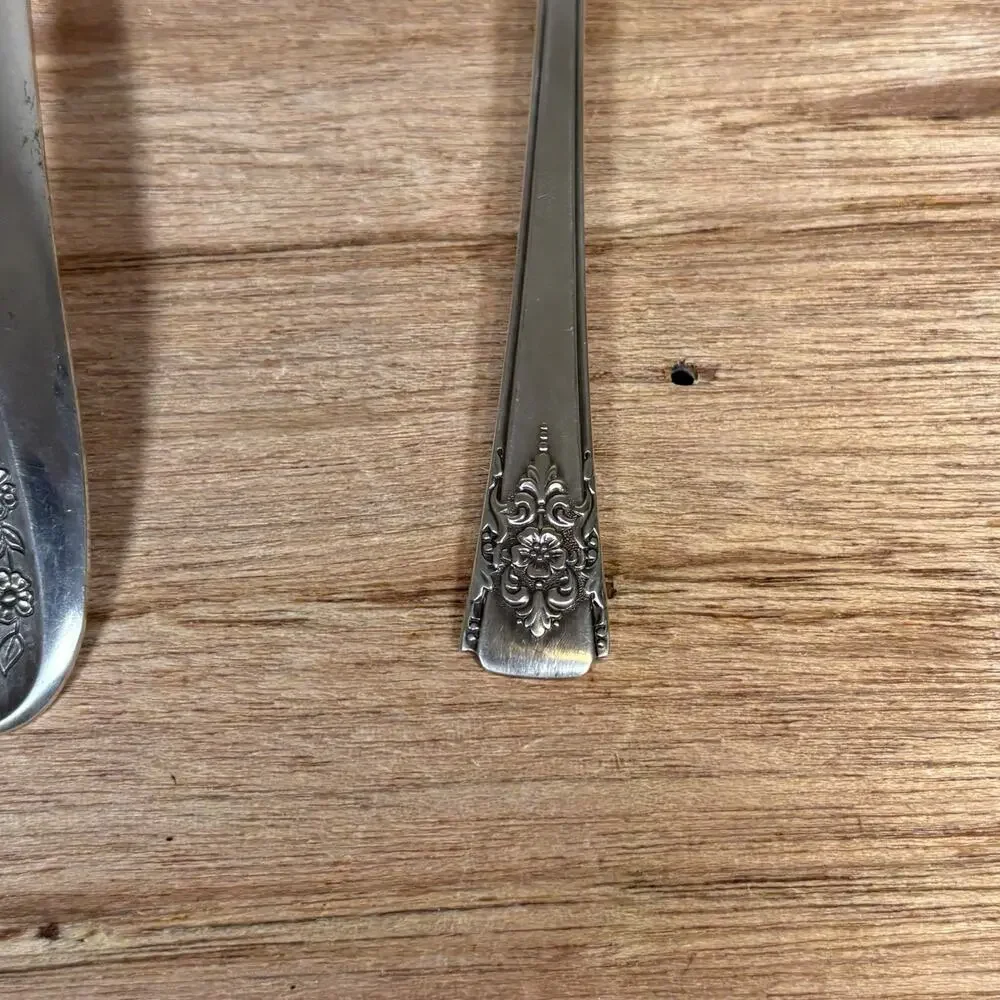 Silver Plated‎ Serving Spoon WM Rogers Set: Mountain Rose Pattern & Gravy Spoon